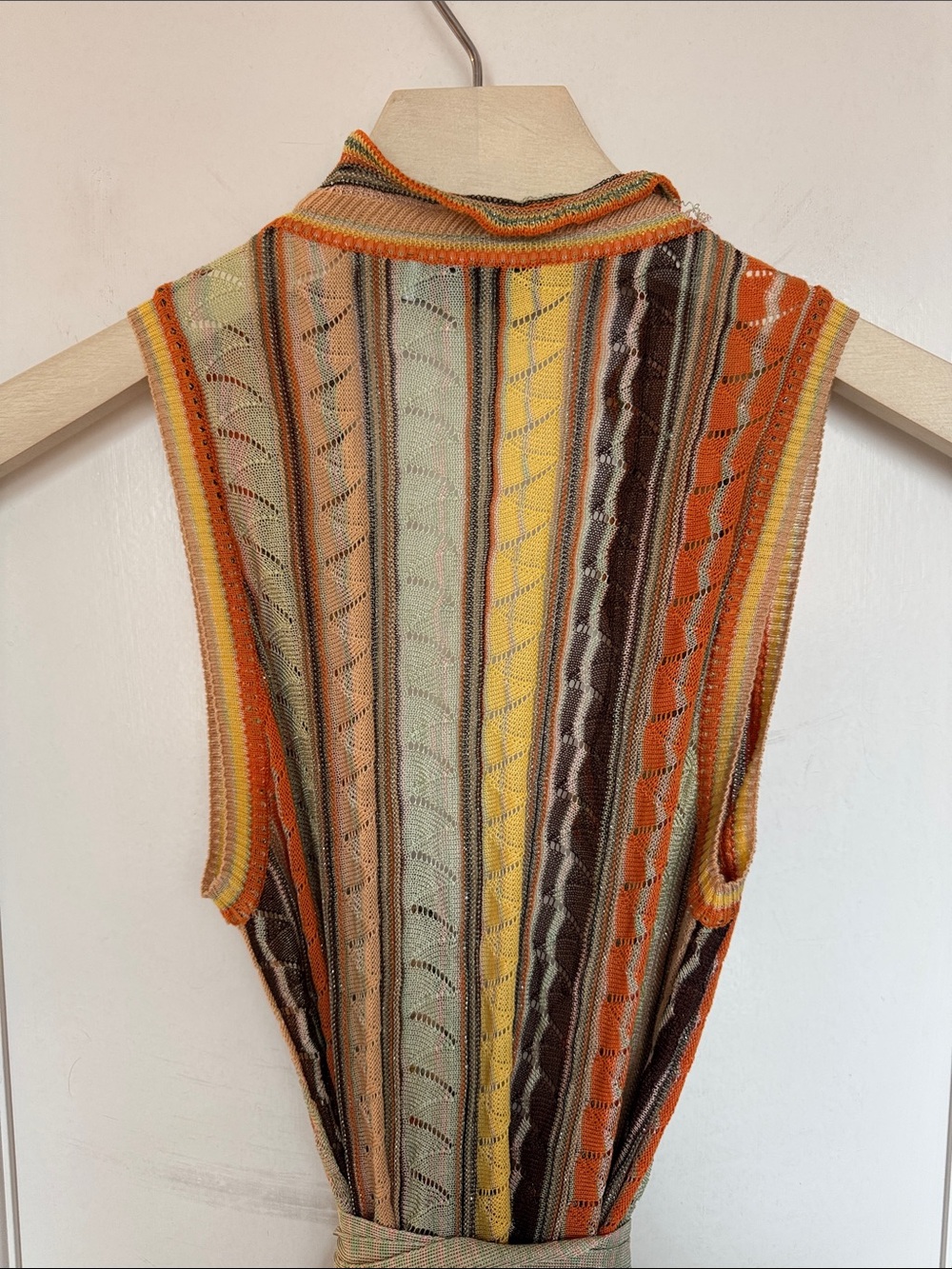 Missoni Striped Sleeveless Maxi Dress in Orange, Yellow, Cream - Picture 7 of 13